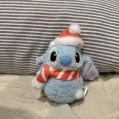 スティッチ プラッシュキーチェーン 雪だるま　ディズニーストア　#1