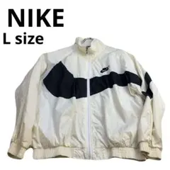 90s NIKE ナイロンジャケット USA製 ホワイト ビッグスウッシュ
