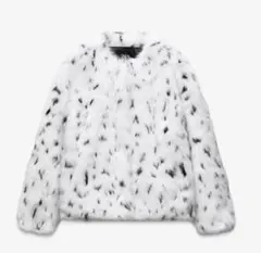 ZARA アニマル柄ショート丈フェイクファーコート S - メルカリ