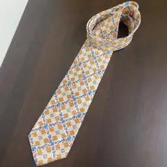 UOMOCLUB ネクタイ 花柄 チェック柄 イエロー系