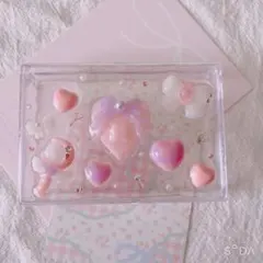 ⟡.·淡いはーとなレジンデコケース⟡.· レジンデコ マルチケース