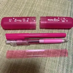 【新品未使用】キティ フコク生命 ボールペン カラーペン じょうぎ ３点セット