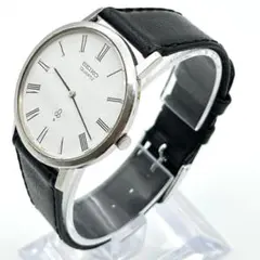 セイコー 腕時計 ヴィンテージ 新品電池交換済み 2針 ラウンド レザー