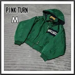 PINK TURN/ピンクターン スキーウェア 刺繍ロゴ レトロ 犬柄 Ｍ 緑