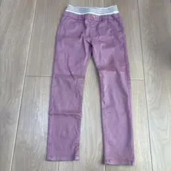 ピンク 長ズボン ストライプウエストバンド