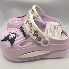 Sanrio Charactersクロミ Lサイズ 紫 厚底サンダル ジビッツ付のサムネイル