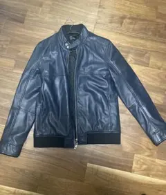 AKM contemporary レザーブルゾン M ネイビー タグ付き 未使用