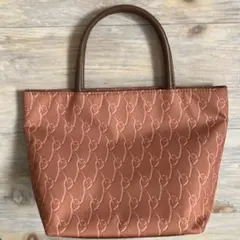 ロベルタディカメリーノ　ミニトートバッグ　ブラウン　合皮　ポリエステル、ナイロン