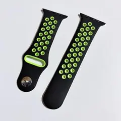 Apple Watch用 黒緑 シリコンバンド38・40・41mm