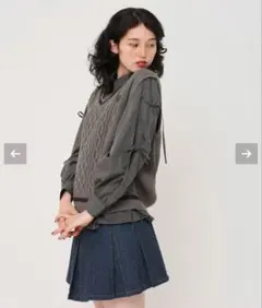 タックリボン袖 ブラウス チャコール　TINA：JOJUN tina:jojunのサムネイル