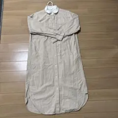 MUJI ストライプ柄 長袖シャツワンピース