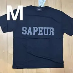 SAPEUR プリント 黒 Tシャツ M ⑨