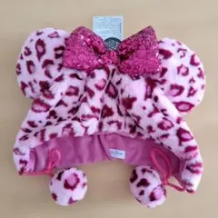 東京ディズニー リゾート　ミニーヒョウ柄　ファンキャップ　ピンク