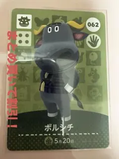 あつまれどうぶつの森 とびだせどうぶつの森 amiiboカード 062 ボルシチ