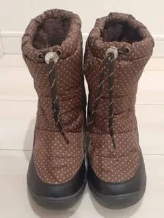 スノーブーツ　ellesse　子供用　ブラウン　ドット柄　21～22センチ