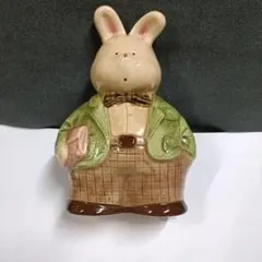 昭和レトロ うさぎちゃん貯金箱 陶器 - メルカリ