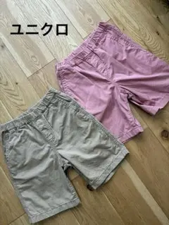 ユニクロ　UNIQLO ベージュ・ピンク 半ズボンセット
