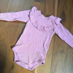 BREEZE ベビー長袖ロンパース 80cm フリル ピンク