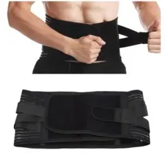 腰痛ベルト XLサイズ ブラック　ウエストサポートベルト、4方向ストレッチ