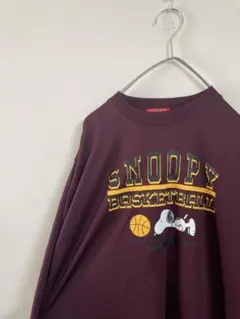 【PEANUTS】スヌーピー バスケ ロンT／ワインレッド Mサイズ♡
