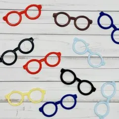 【10個セット】メガネ型 パーツ ｜カラフル レジン デコ 素材