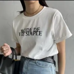 By/m バイエム フロッキー プリント ショートスリーブカットソ ーホワイトF