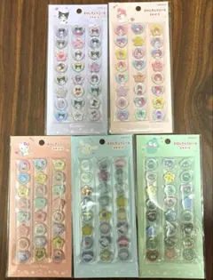 正規品 サンリオ　おはじきふうシール　5種