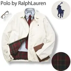 90s Polo ラルフローレン 刺繍ロゴ スウィングトップ XL ナチュラル