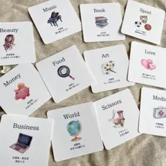 《 商品番号⑪ 》選び取りカード　ましかく12枚セット　水彩画　75