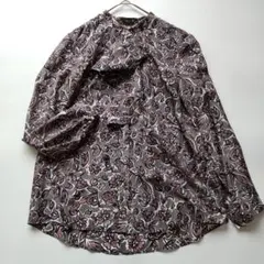 トゥモローランドコレクション 花柄 シルク ボウタイ ブラウス グレー 36