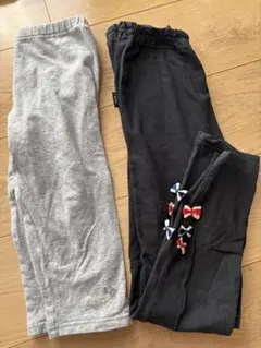 グレー5部丈、黒10部丈 スパッツ レギンス130 綿