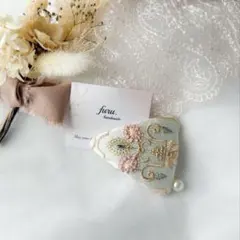 インド刺繍リボン　三角パッチンピン　パステルシリーズ②