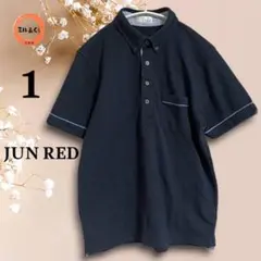 JUN RED メンズ　ボタンダウンポロシャツ　ネイビー系　1(S)のサムネイル