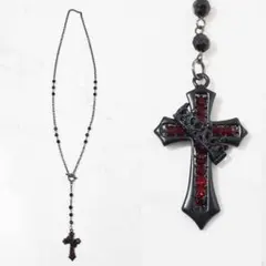クロス ネックレス 十字架 ロザリオ ゴシック 黒 y2k フェアリーグランジ