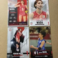 和田由紀子 バレーボール女子日本代表 トレーディングカード 4枚セット