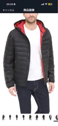 新品Tommy Hilfiger 防水ウルトラ中綿フード付きパファージャケット
