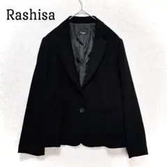 Rashisa テーラードジャケット 黒 フォーマル シンプル オフィス 通勤