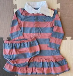 新品　ラルフローレン　ストライプドコットンラグビードレス　ワンピース　ブルマ