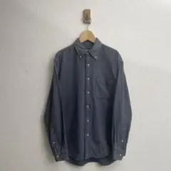 OLDUNIQLO ユニクロ コットン チェック BDシャツ 長袖 ネイビー M