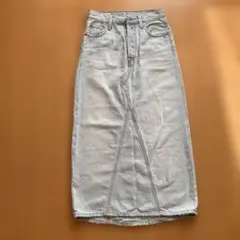 リーバイス　ダメージデニム ロングスカート　ライトブルー　サイズ23（S程度）