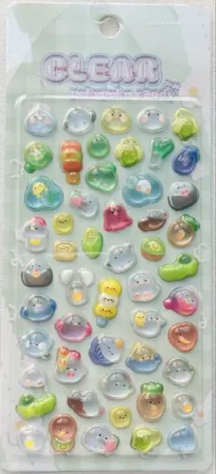 【新品】クリア　ぷくぷくキャンディシール　CLEAR とり