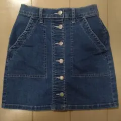 デニム ボタンフロント ミニスカート