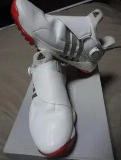 adidas 野球スパイク レッド/シルバー/ホワイト/両Pカバー加工 27 