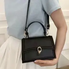 【2way高見えハンドバッグ】 ショルダーバッグ 黒 ブラック 入学式 カバン