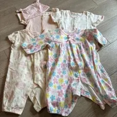 ベビー服 夏服 ピンク系　ロンパース 女の子 60-80まとめ売り