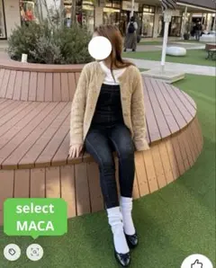 【select MOCA】ストレッチインディゴスキニーサロペット/オーバーオール