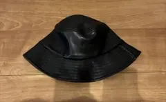 レザー バケットハット 黒