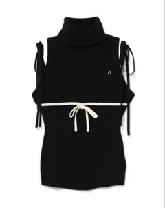匿名配送】andmary Adele ribbon tank black - メルカリ