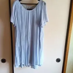 AS KNOW AS ライトブルー チュニック 半袖