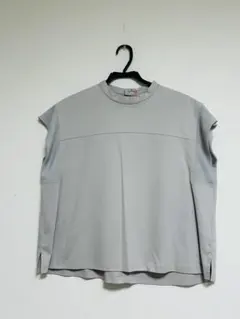 クリーニング済み　極美品　Auie F お袖異素材切り替え　綿100カットソー